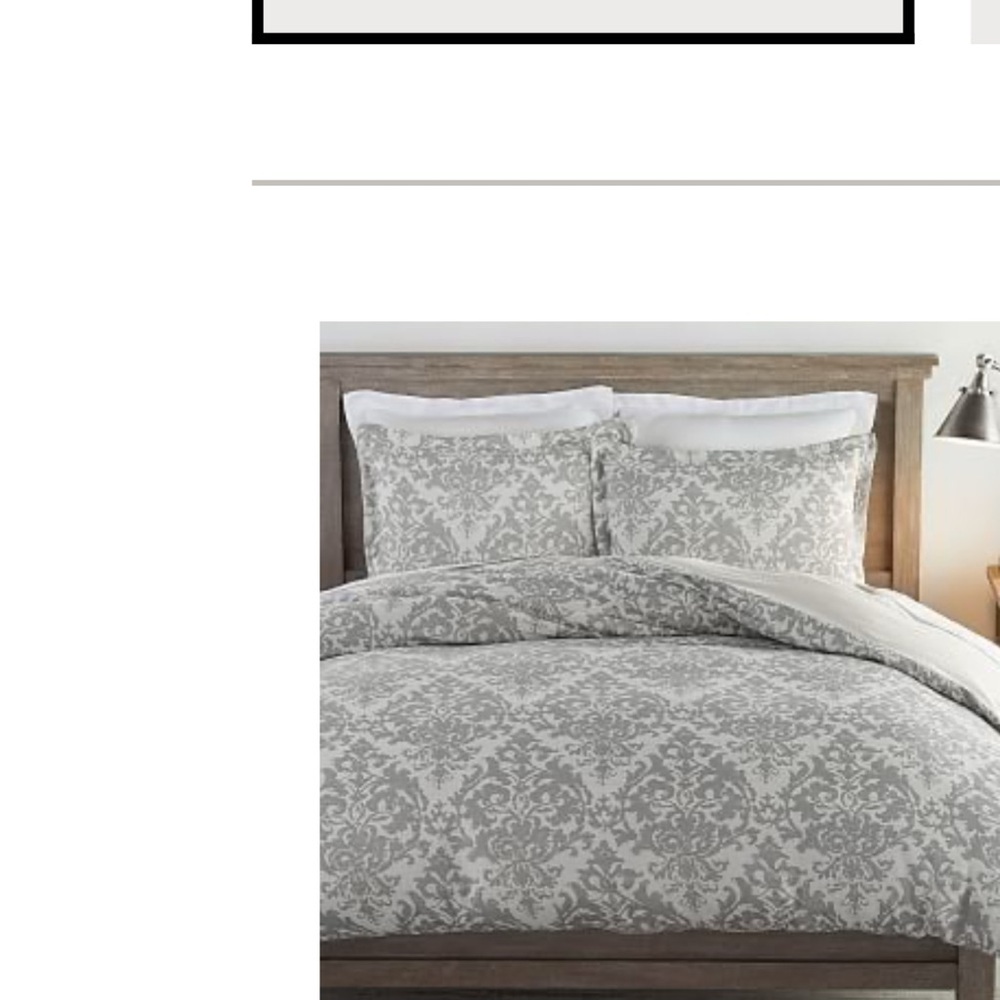 Elegant Queen Gray Damask Bedding Duvet Cover